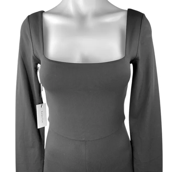NEW Aritzia Babaton Black Long Sleeve Square Neck Bodycon Jumpsuits Rompers Sz M - Image 4