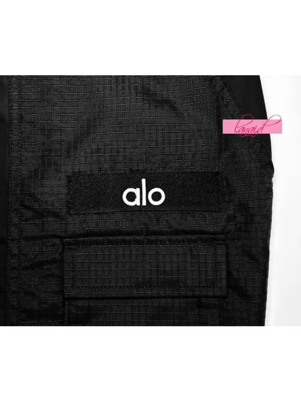 Alo Blaze Trouser Pants Black High-Rise Waist Cargo Windbreaker Hiking Edgy XS - Image 9