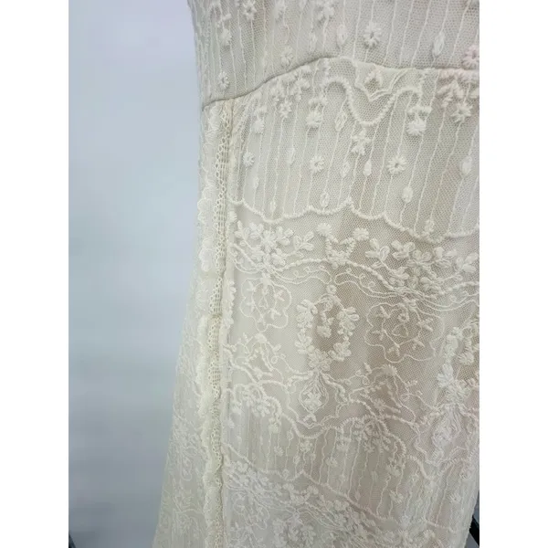 Zara Cream Lace Midi Slip Dress Size L Romantic‎ Fairy Feminine Boho Wedding - Image 3