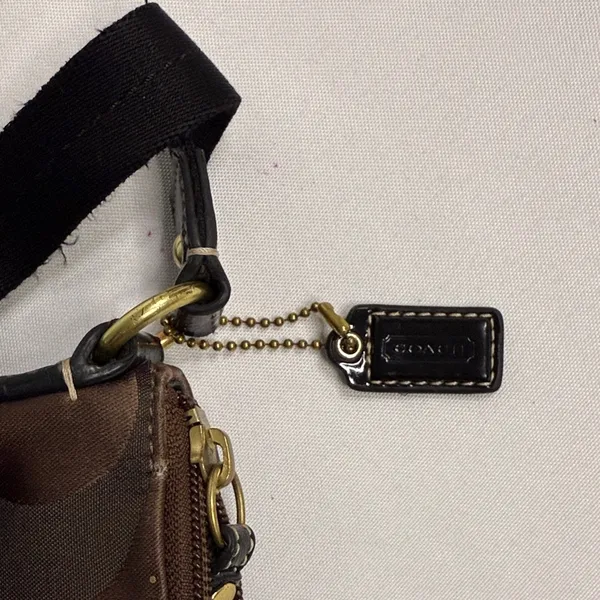 Coach Signature Brown and Black Crossbody Bag - Image 5