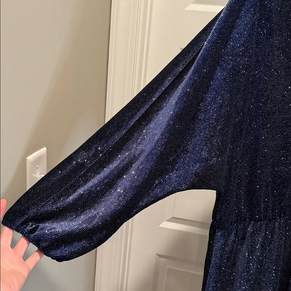 London Times NWT Plus Size 3X Navy Sparkle Party‎ Dress Evening Cocktail - Image 6