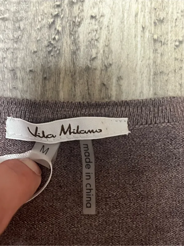 Vila Milano Heather Mink Wool Blend Rhinestone Button Cardigan Women's M NWT - Image 2