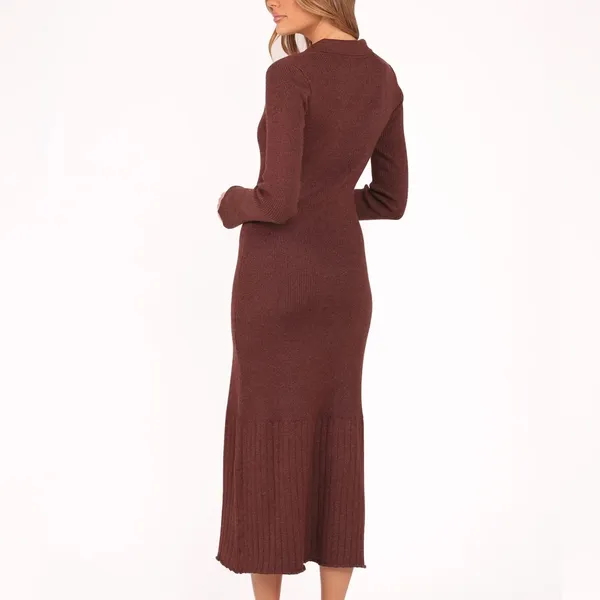 Petal & Pup Brown Makenna Knit Dress MIDI NWT Size S / M - Image 4