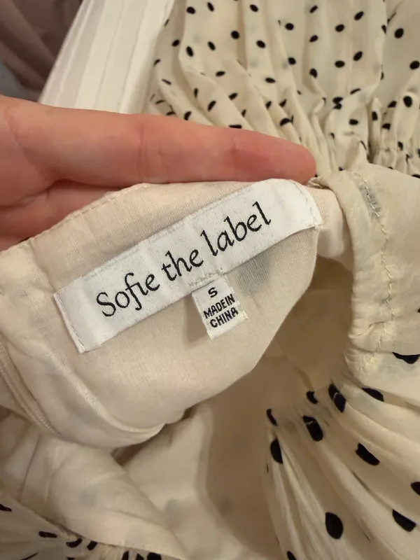 Sofia the Label polka dot bubble dress Tan - Image 3