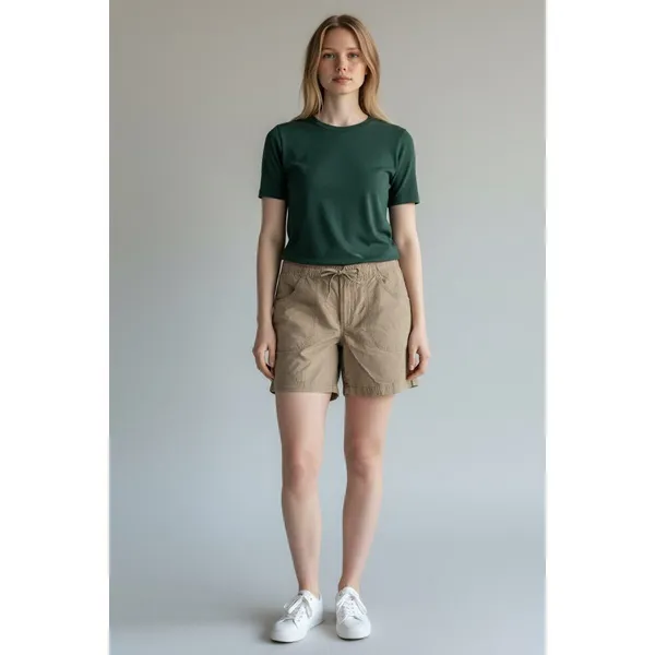 Columbia Womens Khaki Hiking Shorts Drawstring Outdoor Sz 8 - Image 4
