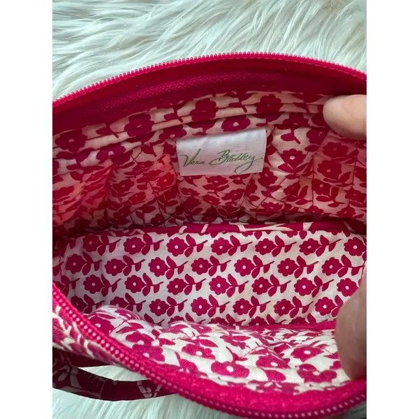 Vera Bradley Quilted Crossbody Bag in Dark Pink and White Floral Print - Image 8