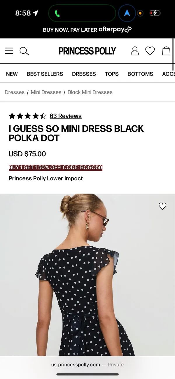 Princess Polly I Guess So Dress Blacl Polka Dot - Image 6