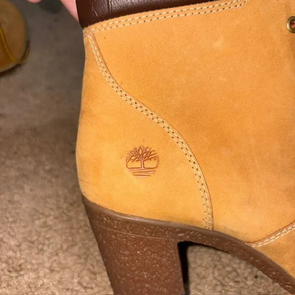 Timberland Tillston Heeled Ankle Boot Bootie Wheat Nubuck 6.5 - Image 11