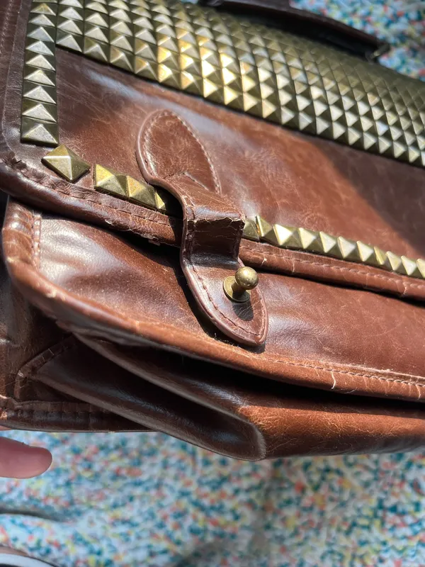 Urban Outfitters Ecote studded brown messenger bag - Image 7