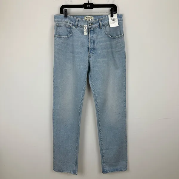 Madewell The Dean Easy Straight Foster Wash Light Blue Comfort Stretch US 30 NWT - Image 7