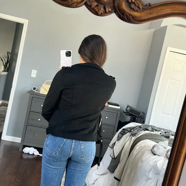 NWT Black Suede Moto Jacket Size M - Image 5