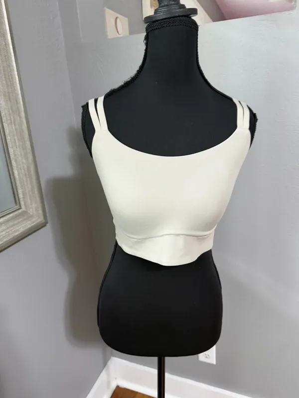 OFFLINE Aerie Real Me Hold Up Strappy Athletic Performance Sports Bra Silver MDD - Image 3