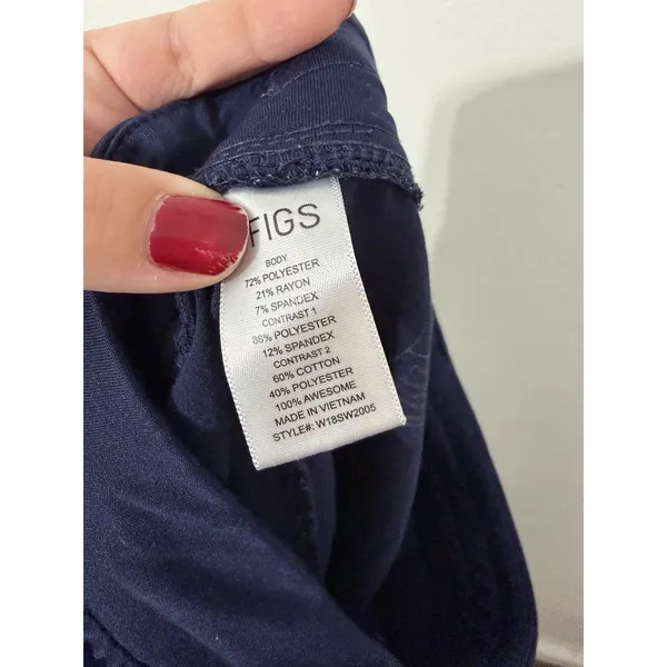 Figs Zamora Jogger Scrub Pant Navy Blue Pockets Small Medical Drawstring - Image 4