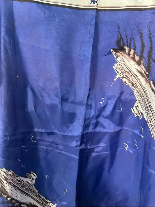 Song of Norway Royal Caribbean Cruise Blue and White Scarf GUC - Image 5