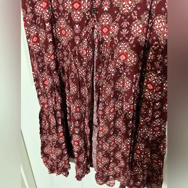 Earthbound Long Boho Maxi Skirt With Front Slit And Buttons - Image 2