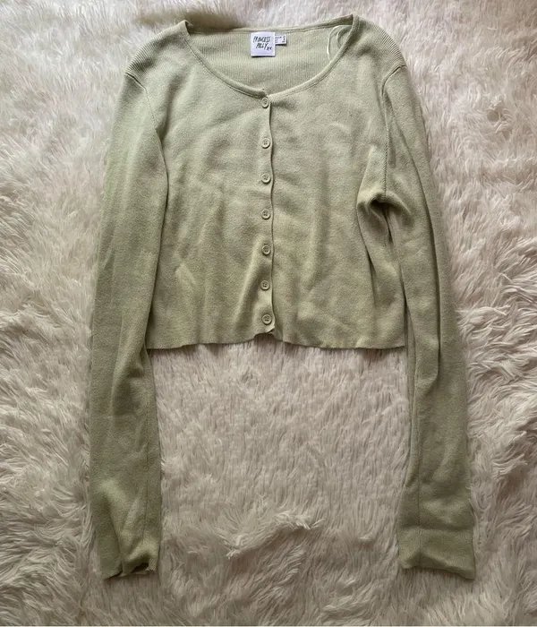 Princess Polly The Michael cardigan top in pastel green - Image 2
