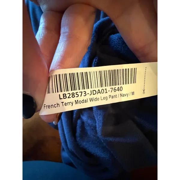 Quince French Terry Modal Wide Leg Pants Women Medium Navy Lounge Athleisure - Image 10