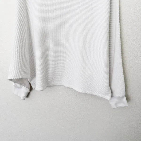 [Abercrombie & Fitch] White Waffle Knit Mock Neck Oversized Sweater Size L/XL - Image 5