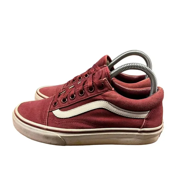 VANS Old Skool Burgundy Canvas Unisex Lace-Up‎ Sneakers Men's 6/Women's 7.5 - Image 6