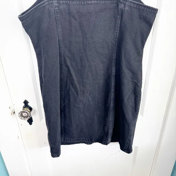 TOPSHOP Black Button Front Denim Jean Dress Cottage Boho 100% Cotton NEW 12 - Image 11