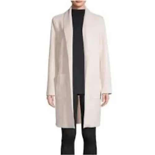 New! Joan Vass Faux‎ Leather Open Front Drape Collar Coat L - Image 2
