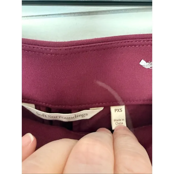 Soft Surroundings Women’s PXS Maroon Pull on Pants Stretchy - Image 2