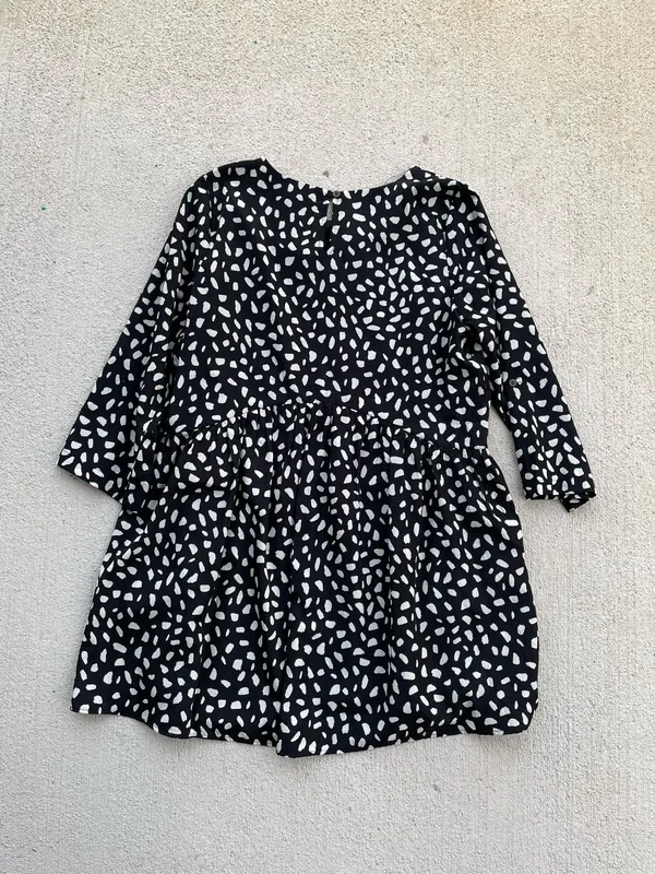 Entro Black White Abstract Print Babydoll Dress Size Small - Image 6