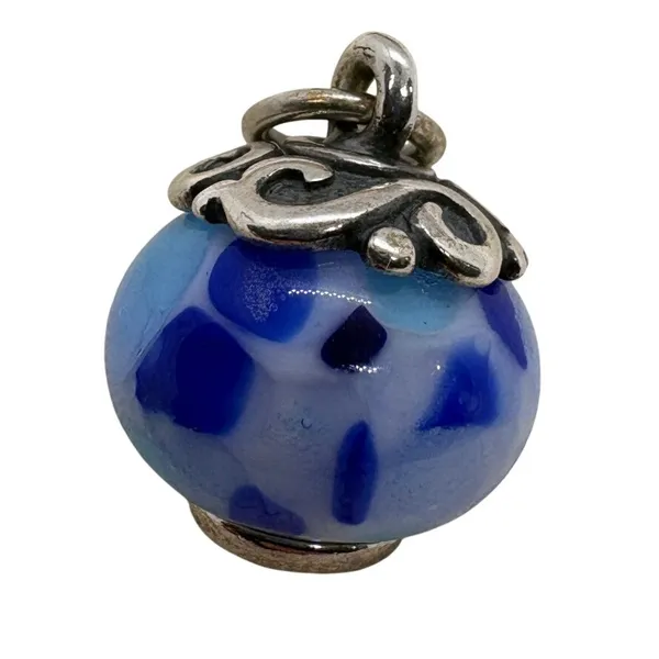 James Avery Retired Gentle Wave Blue Glass Finial Charm Sterling Silver Rare - Image 2