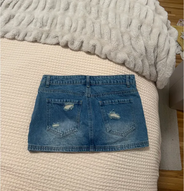 Edikted denim blue mini skirt - Image 2