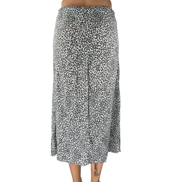 Brandy Melville White Blue Leopard Animal Print High Waist Mini Slip Skirt Sz S - Image 3