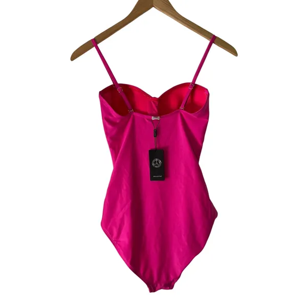 Relleciga Neon Rose One Piece Swimsuit Ruched‎ Sweetheart Women's Size Small - Image 7