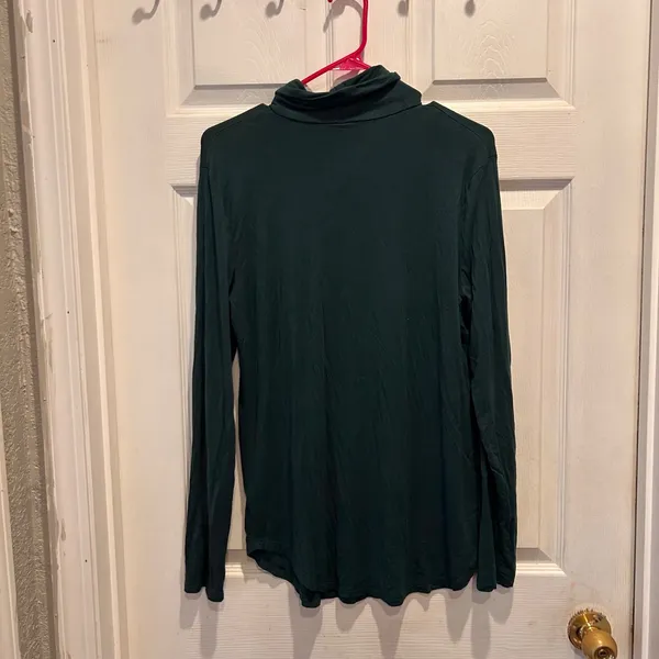 Old Navy Luxe‎ Long Sleeve Turtleneck Top Deep Teal Green Size Large Minimalist - Image 4