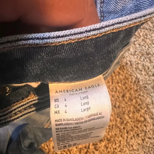 American Eagle Super High-Rise Jeggings‎ Size 4 Long Blue Wash Denim Jeans - Image 3