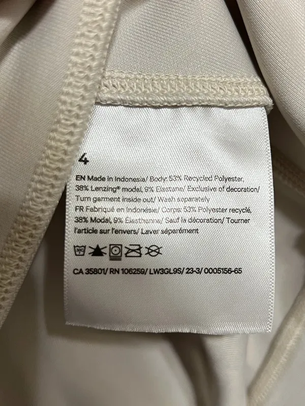 Lululemon Softstreme Cropped Crew Size 4 Pullover Sweatshirt Bone - Image 3