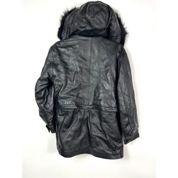 Cabelas leather‎ hooded jacket - Image 8