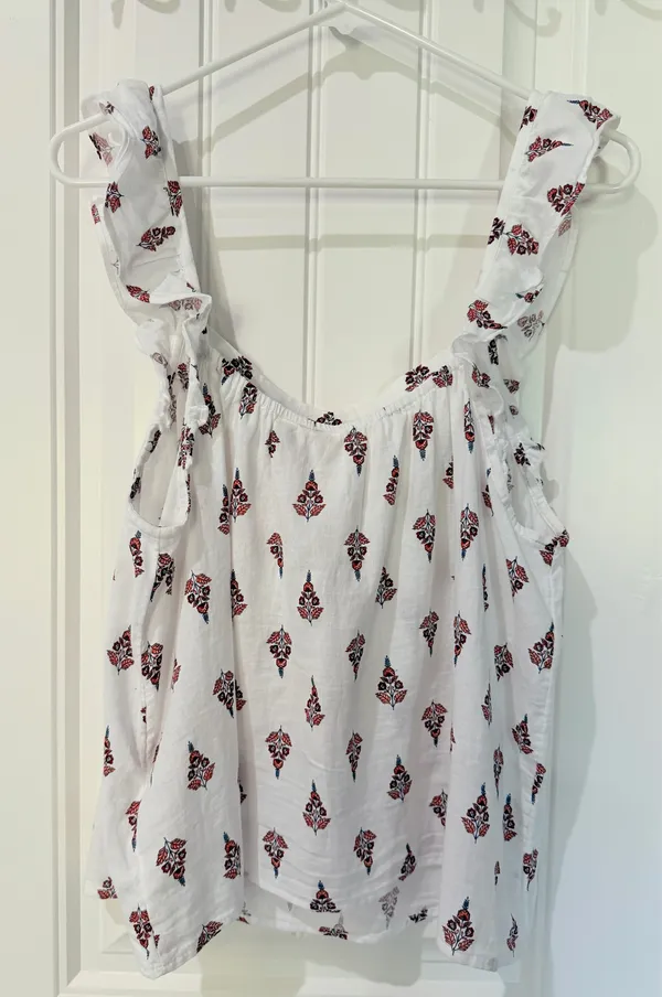 Joie Print Ruffle Strap Tank Top - Image 4
