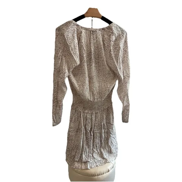 Rails Jasmine Dress Tan Watercolor Leopard XS Smocked Waist‎ Mini - Image 3