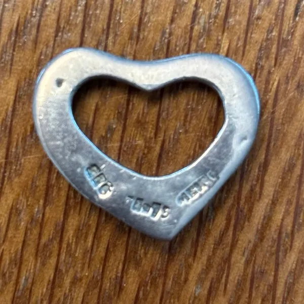 Floating Open Heart Pendant 925 Sterling Silver - Image 2