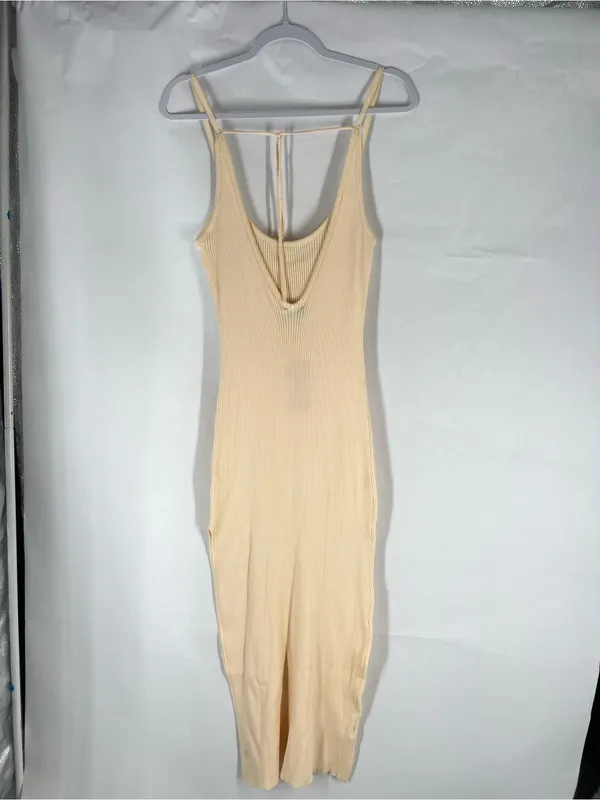 Beginning Boutique Zaria Beige Ribbed Knit Midi Dress Size 12/L NWT - Image 8