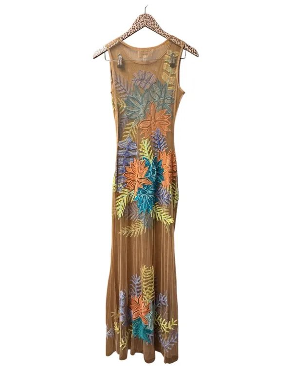 For Love and Lemons Nasty Gal Tropicana Embroidered Maxi Dress Sheer Small $298 - Image 4