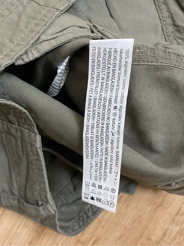 Zara Olive Green Wide Leg Cargo Pants - Image 7