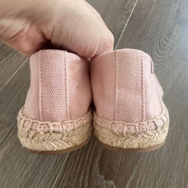 Tory Burch Weston Espadrilles Canvas Flat Seashell Pink Resort Summer Women Sz 7 - Image 9