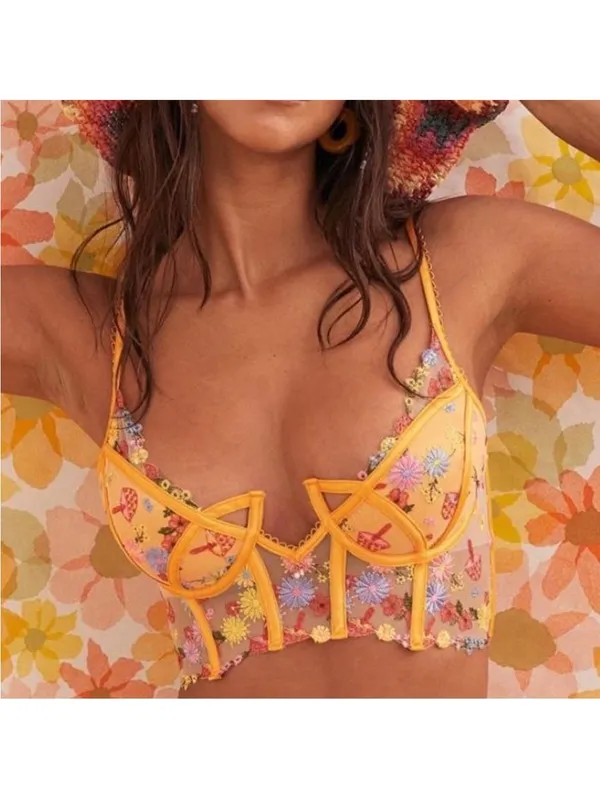 For Love And Lemons meadows floral bustier bra corset top 34B - Image 2