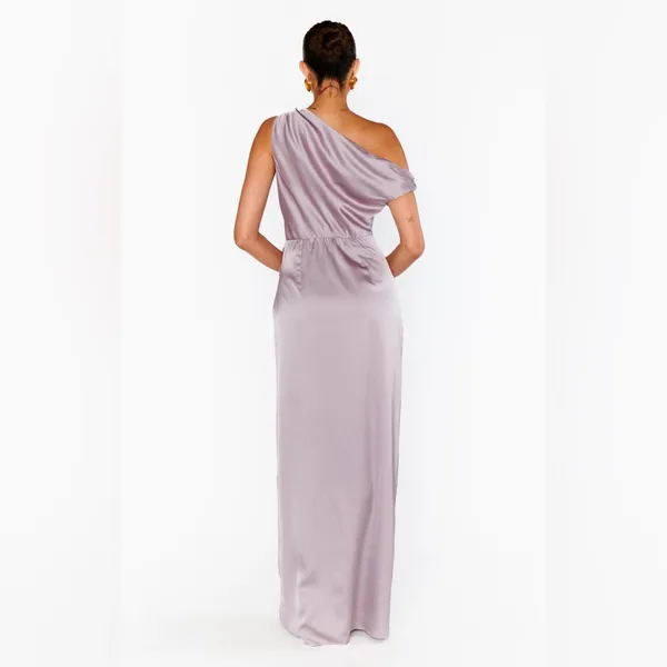 SHOW ME YOUR MUMU Jodie Dress In Dusty Purple Luxe Satin - Image 3