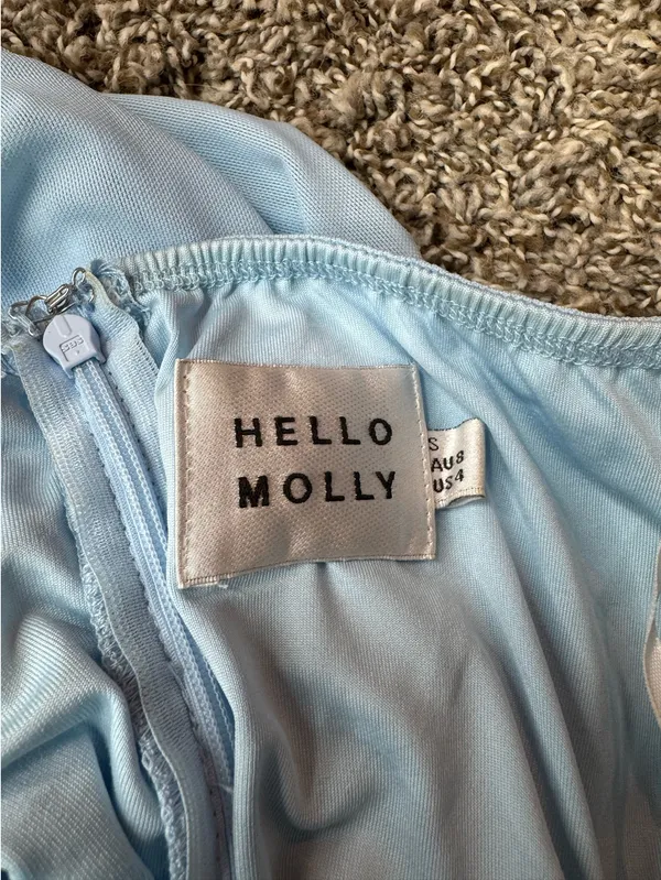 Hello Molly Mini Dress Blue - Image 4