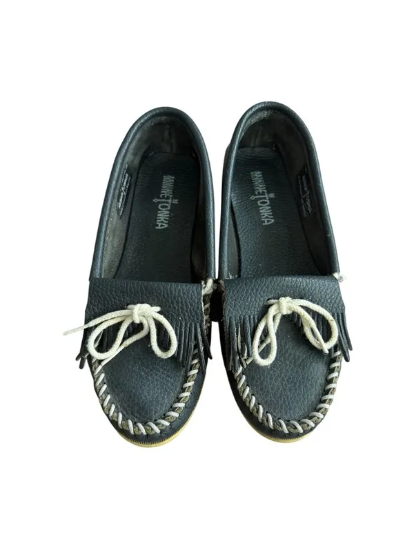 MINNETONKA Blue Leather Loafers Size US 7 - Image 8
