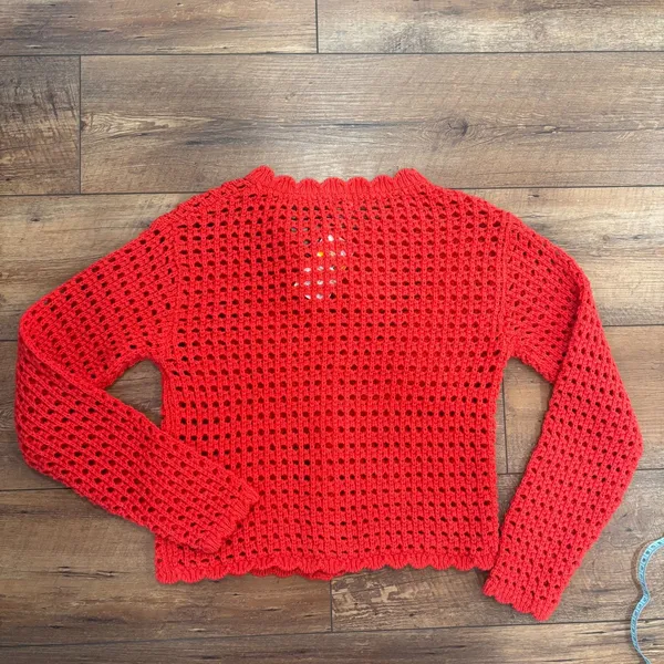 NEW A New Day Women's Crochet Button-Front Cardigan A New Day Red Size Small - Image 6
