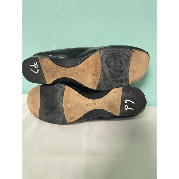 Taryn Rose Kendall Black Patent Square Toe Flats‎ 7.5 S-427 - Image 6
