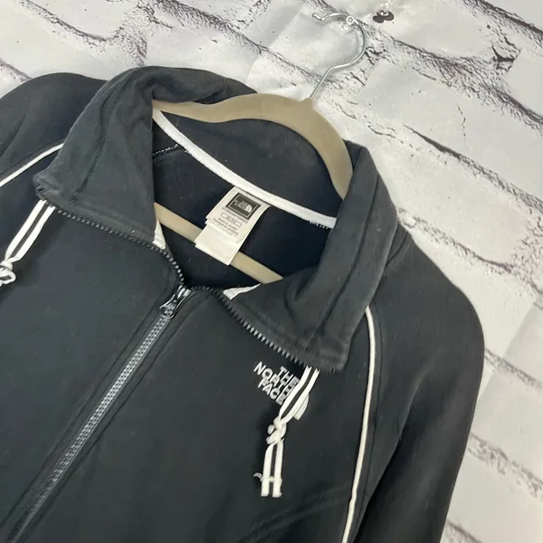The North Face Women’s XL Fleece Softshell Full-Zip Pullover Jacket Black White - Image 7