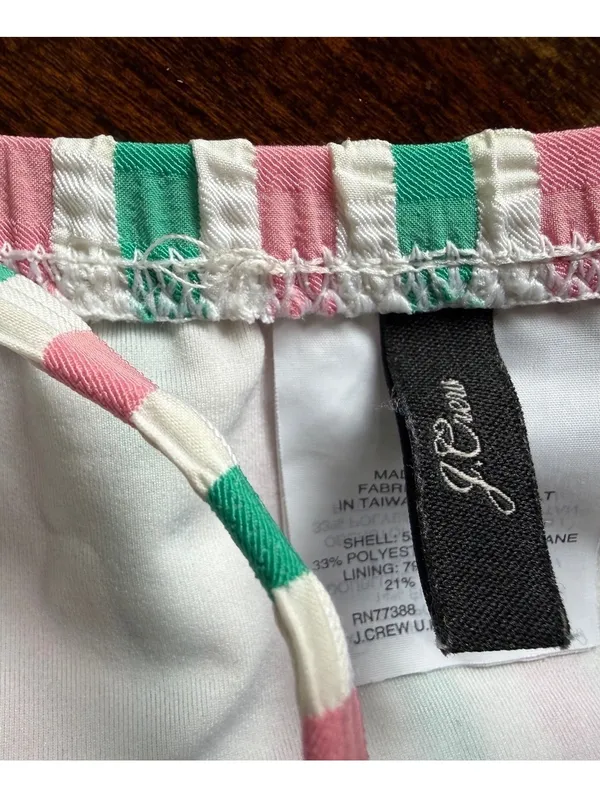 J.Crew Women's One Piece Swimsuit Size 6 Pink Green White Striped - Image 4